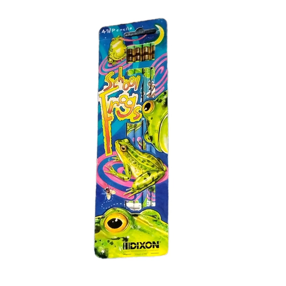 Very Rare School Frogs Pencils 4 pk Dixon Ticonderoga PK17654 no. 2‎ HB Blue NOB